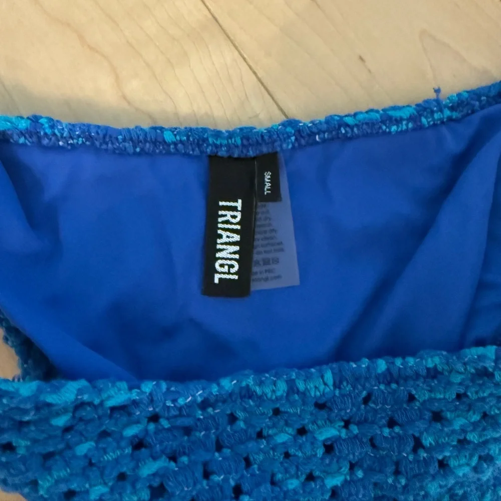 triangl swimwear Blue Cropped Bikini Top & High-Cut Bottom Set